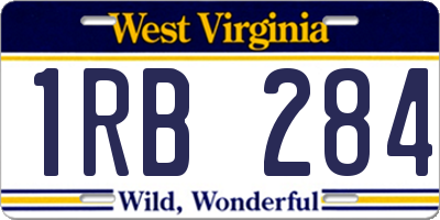 WV license plate 1RB284
