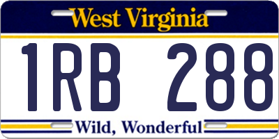 WV license plate 1RB288