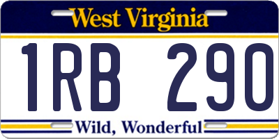 WV license plate 1RB290
