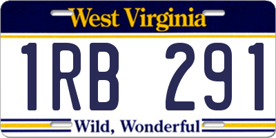 WV license plate 1RB291
