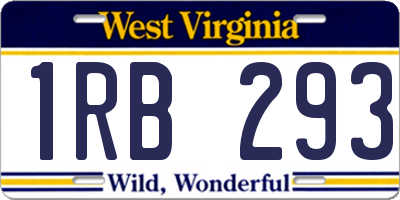 WV license plate 1RB293