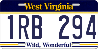 WV license plate 1RB294