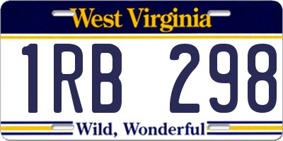 WV license plate 1RB298