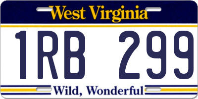 WV license plate 1RB299