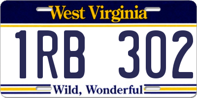 WV license plate 1RB302