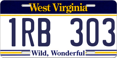 WV license plate 1RB303