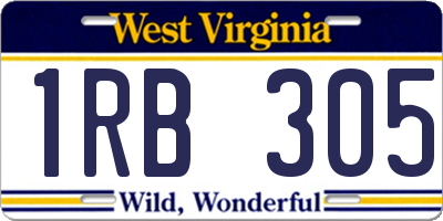 WV license plate 1RB305