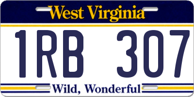 WV license plate 1RB307