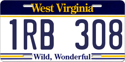 WV license plate 1RB308