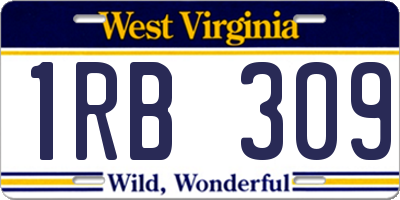 WV license plate 1RB309