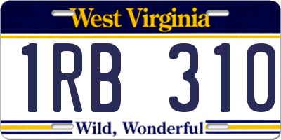 WV license plate 1RB310