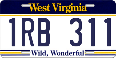 WV license plate 1RB311