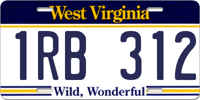 WV license plate 1RB312