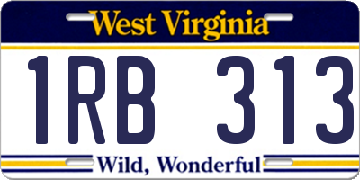 WV license plate 1RB313