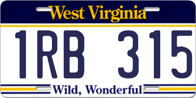 WV license plate 1RB315