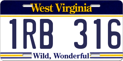 WV license plate 1RB316