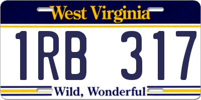 WV license plate 1RB317