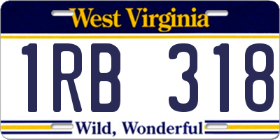 WV license plate 1RB318