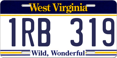 WV license plate 1RB319