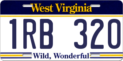 WV license plate 1RB320