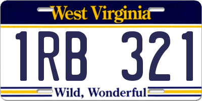 WV license plate 1RB321