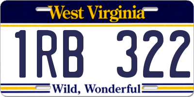 WV license plate 1RB322