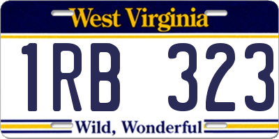 WV license plate 1RB323
