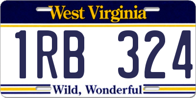 WV license plate 1RB324