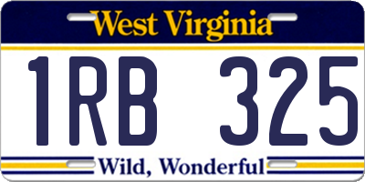 WV license plate 1RB325