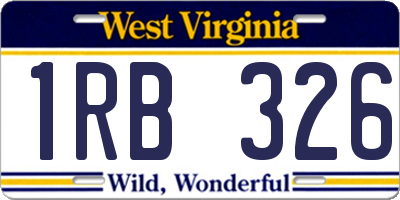 WV license plate 1RB326