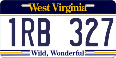 WV license plate 1RB327