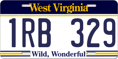 WV license plate 1RB329