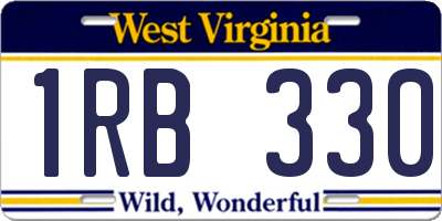 WV license plate 1RB330