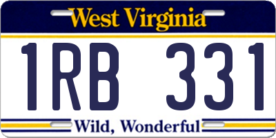 WV license plate 1RB331