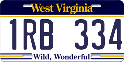 WV license plate 1RB334