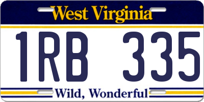 WV license plate 1RB335