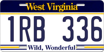 WV license plate 1RB336