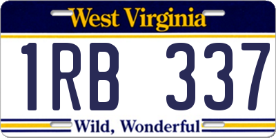 WV license plate 1RB337