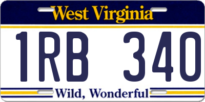 WV license plate 1RB340