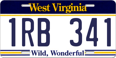 WV license plate 1RB341
