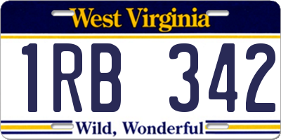 WV license plate 1RB342