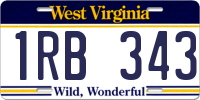 WV license plate 1RB343