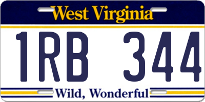 WV license plate 1RB344