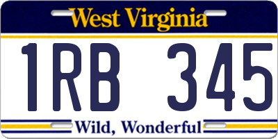WV license plate 1RB345