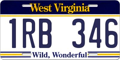 WV license plate 1RB346