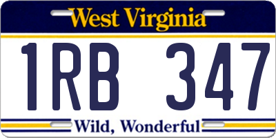 WV license plate 1RB347