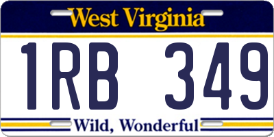 WV license plate 1RB349
