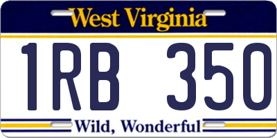 WV license plate 1RB350