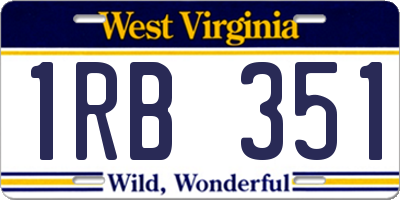 WV license plate 1RB351