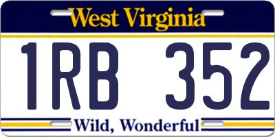 WV license plate 1RB352